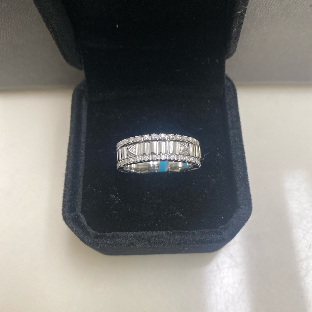 Spinning Silver & Moissanite Band Ring
